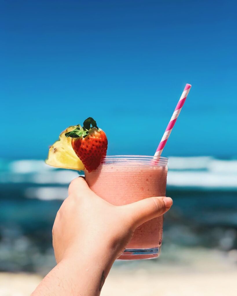 Photo by Kitera Dent strawberry juice in clear drinking glass